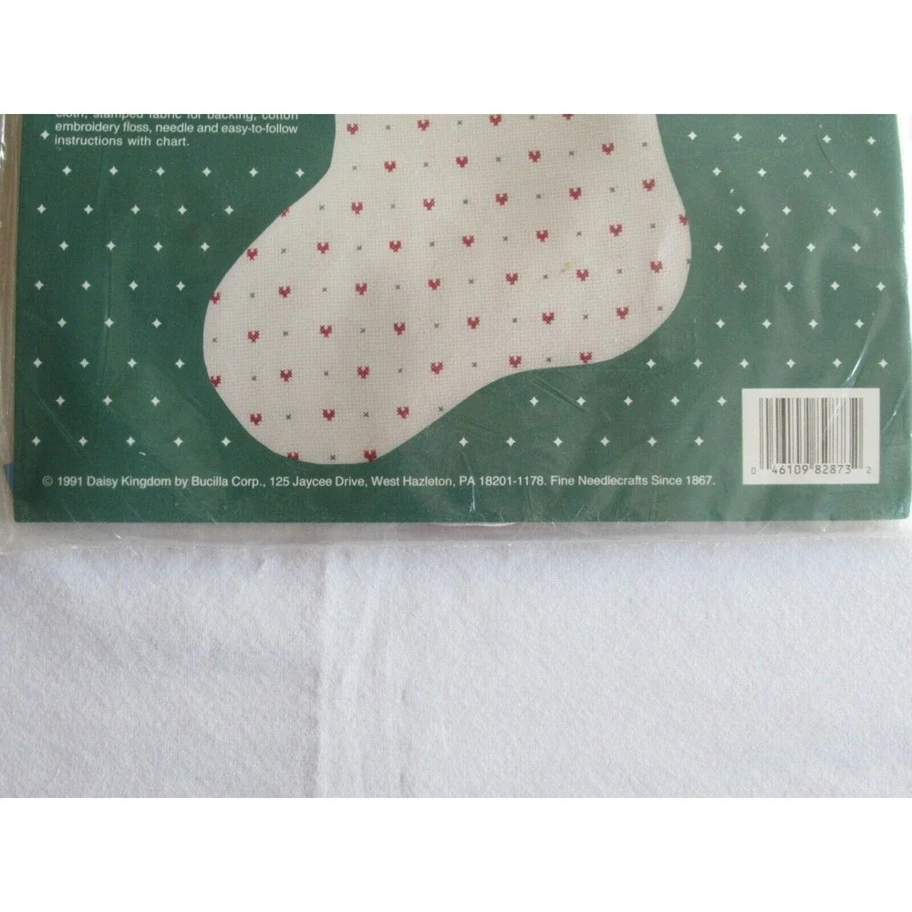 Daisy Kingdom Cross Stitch Kit Angel Bunnies Christmas Stocking #82873  Bucilla